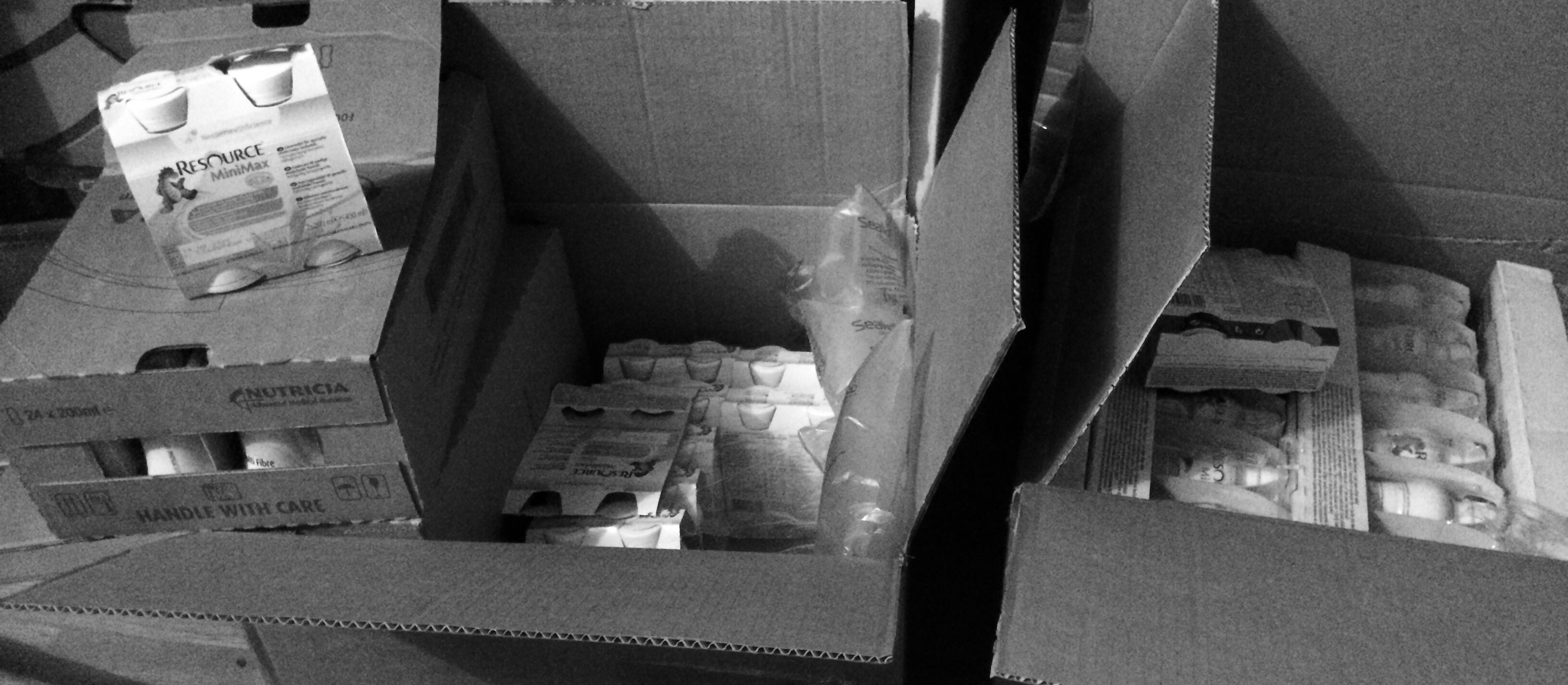 Näringsdryck-lagret på vår altan